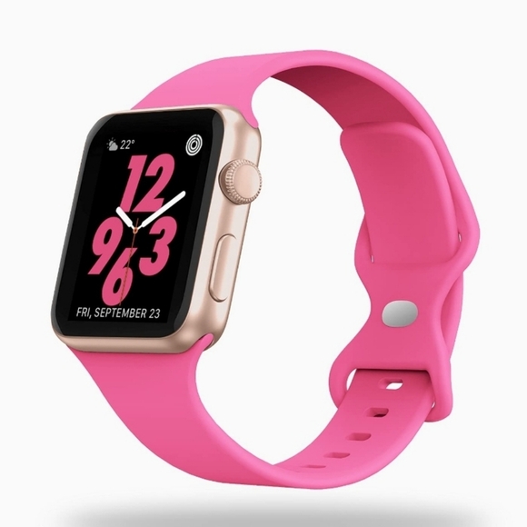 Apple watch band 44mm Silicone iwatch band 49mm Watch Strap 42mm Pink Band - Picture 1 of 2